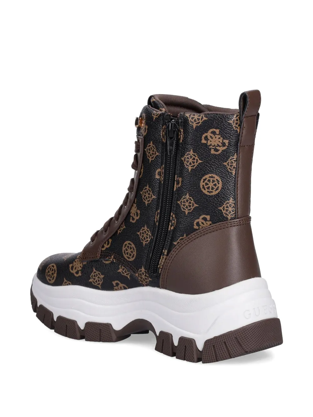 Guess Usa Benzon 4g Peony Logo Sneakers In Brown