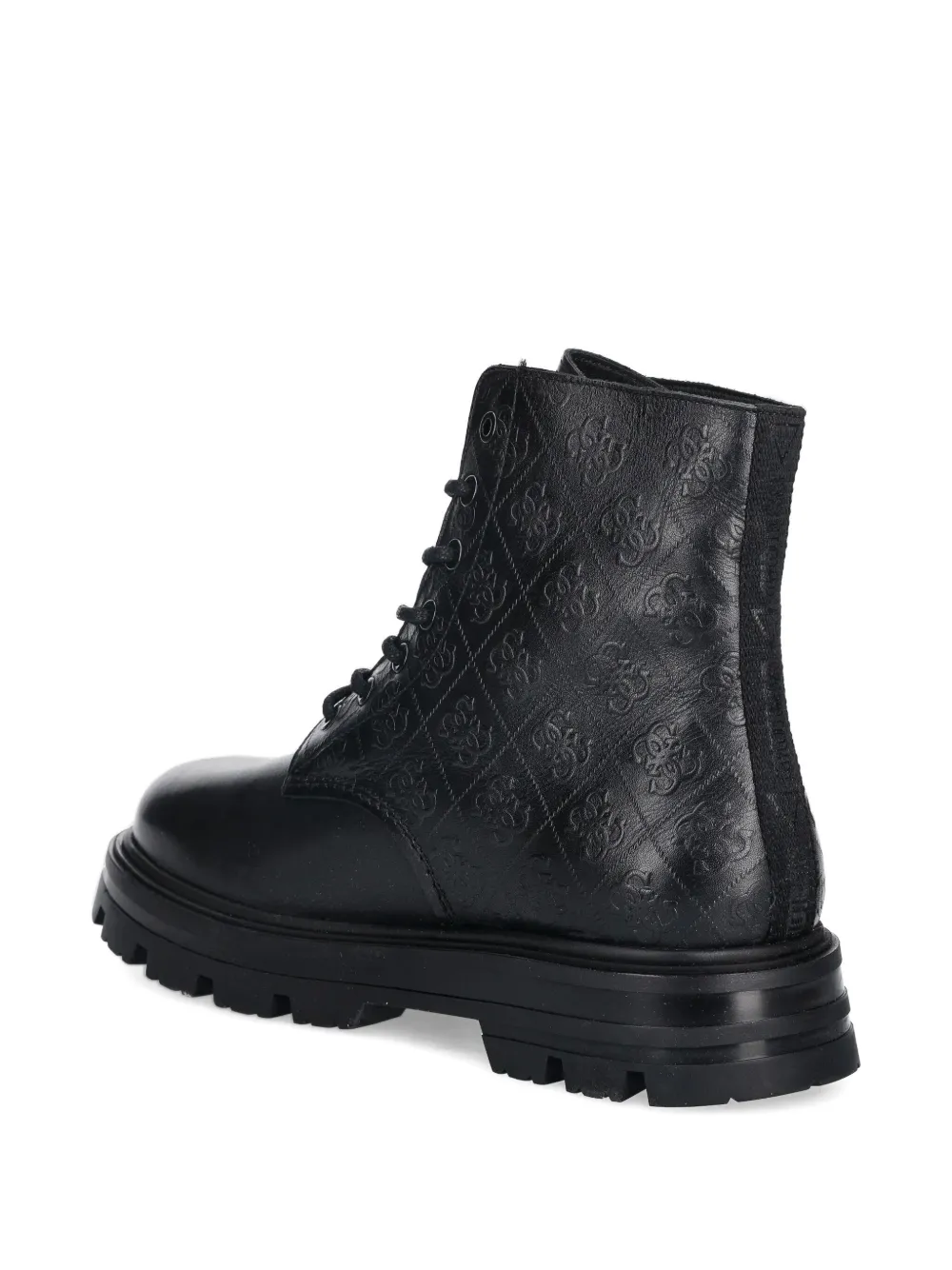 GUESS USA Garda embossed lace-up boots Zwart