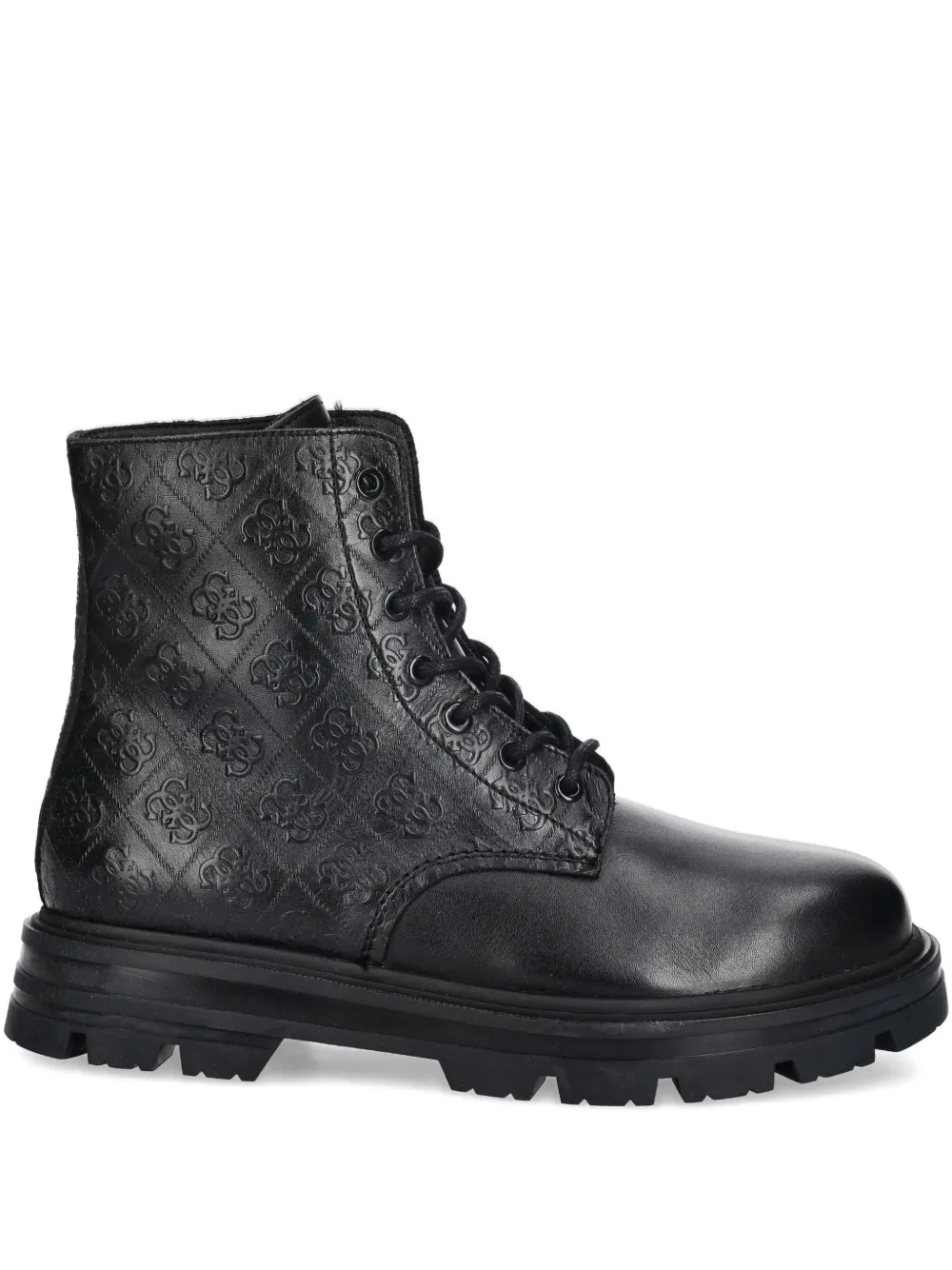 GUESS USA Garda embossed lace-up boots | Black | Image 1