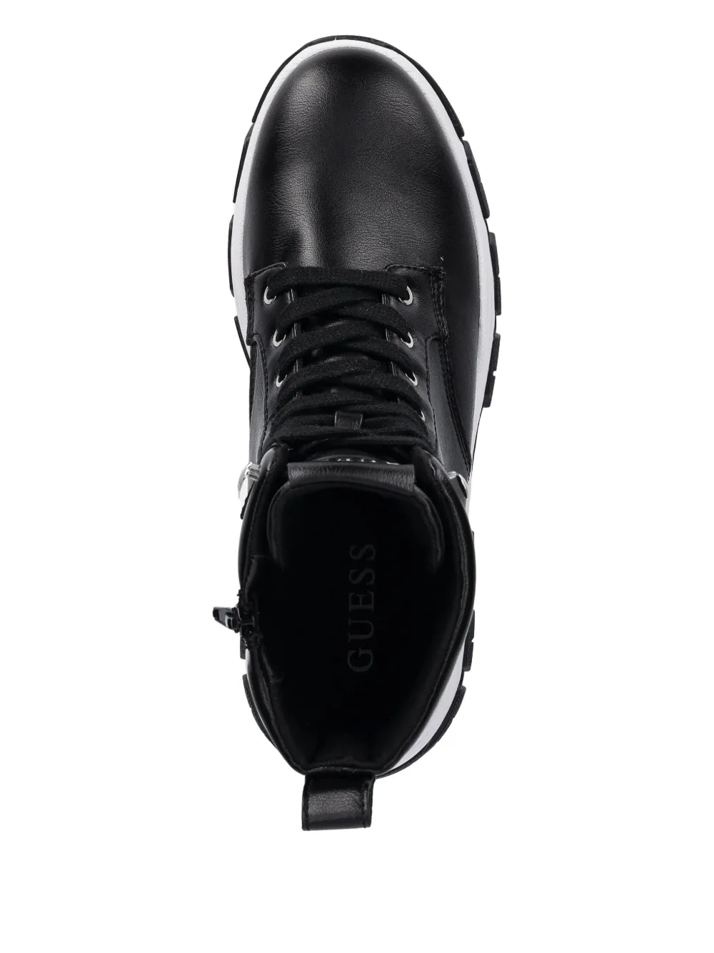 Guess Usa Benzon Logo-plaque High-top Sneakers In Black