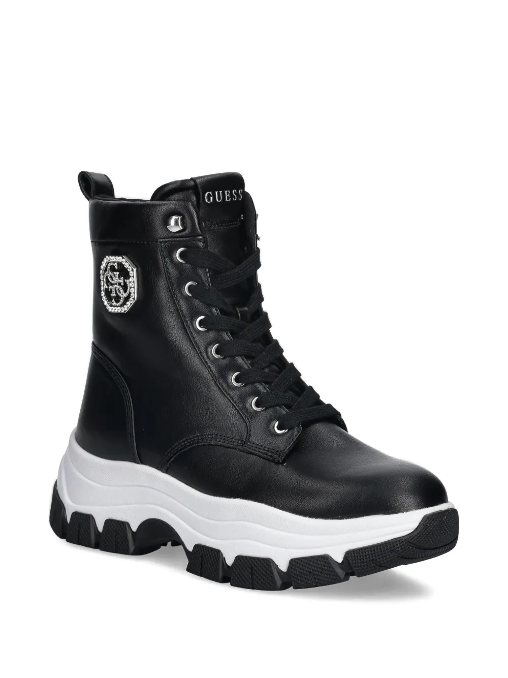 GUESS USA Benzon logo-plaque high-top sneakers - Zwart