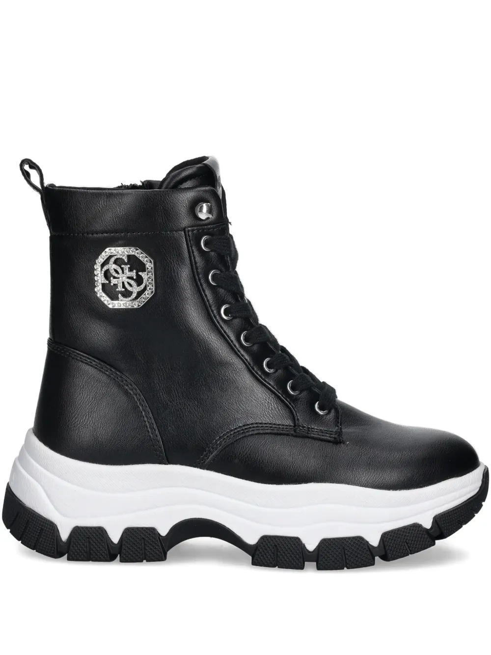 Guess Usa Benzon Logo-plaque High-top Sneakers In Black