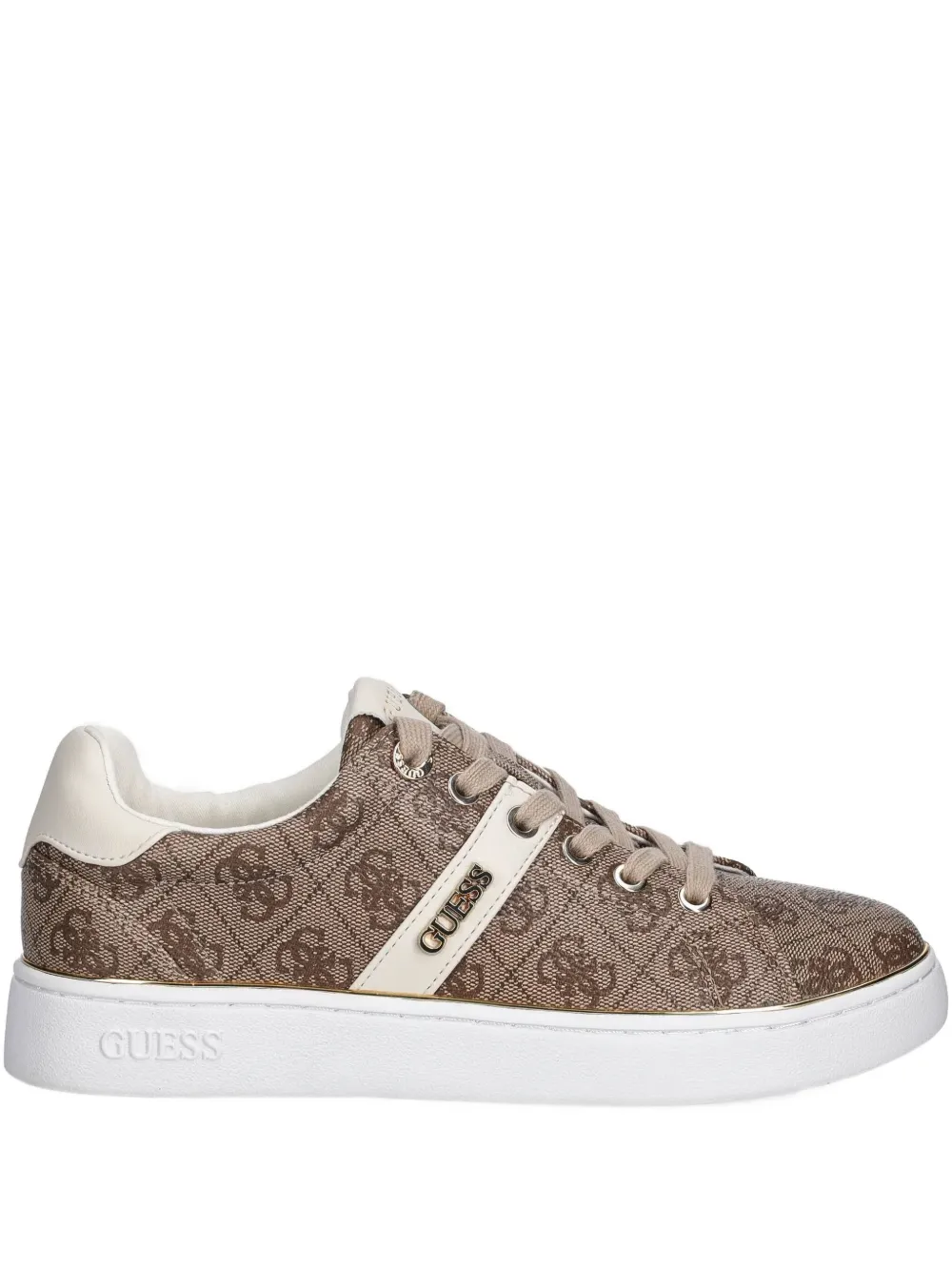Guess Usa Britz 4g Logo Sneakers In Brown