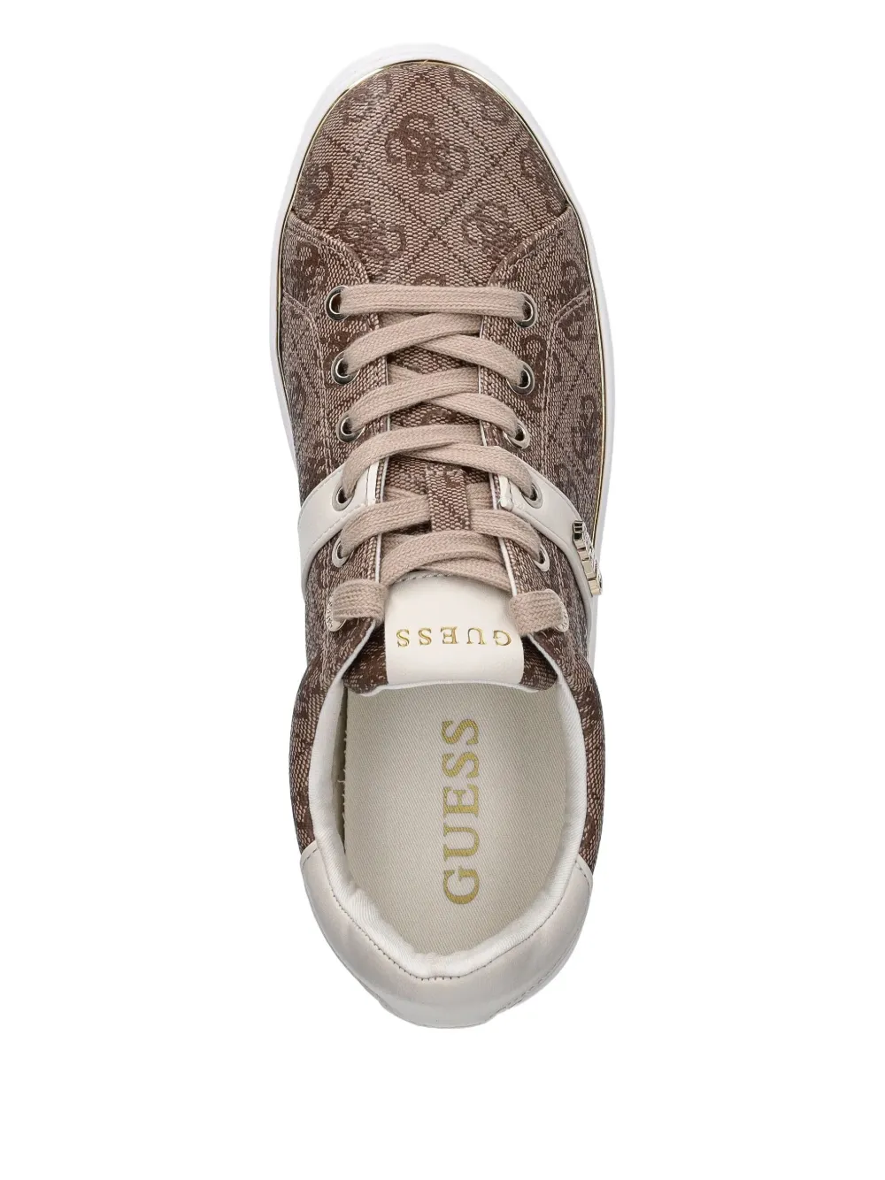 Guess Usa Britz 4g Logo Sneakers In Brown