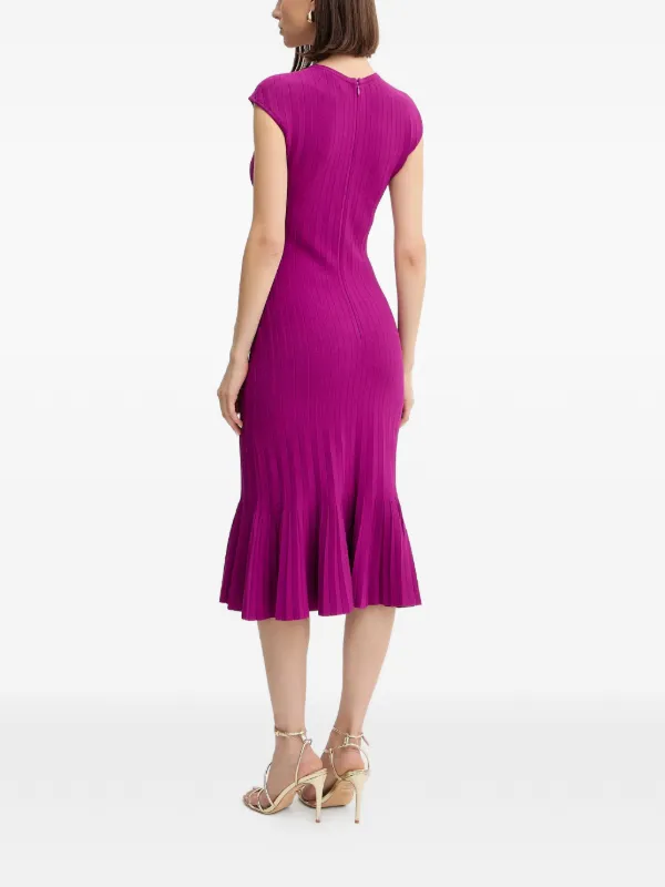purple pleated midi dress Tea Rose Purple Pleated Midi Dress