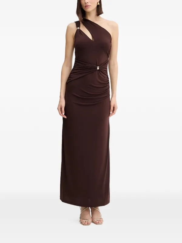 Herv Lger Aurora cut-out ring-detail Maxi Dress | Brown | FARFETCH JO