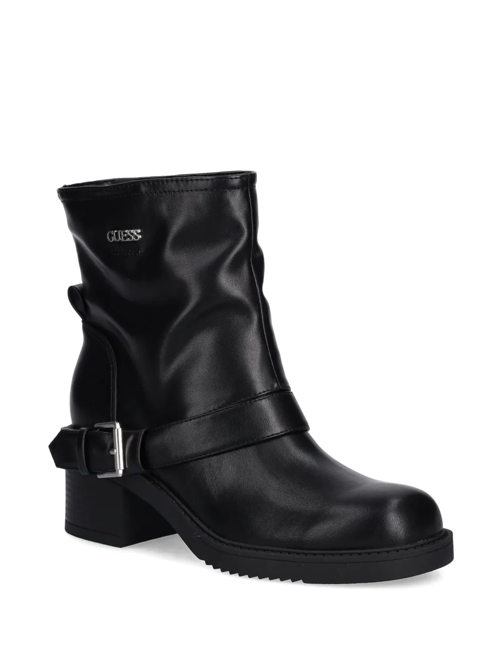 Guess Usa Buckled-strap Ankle Boots In Black