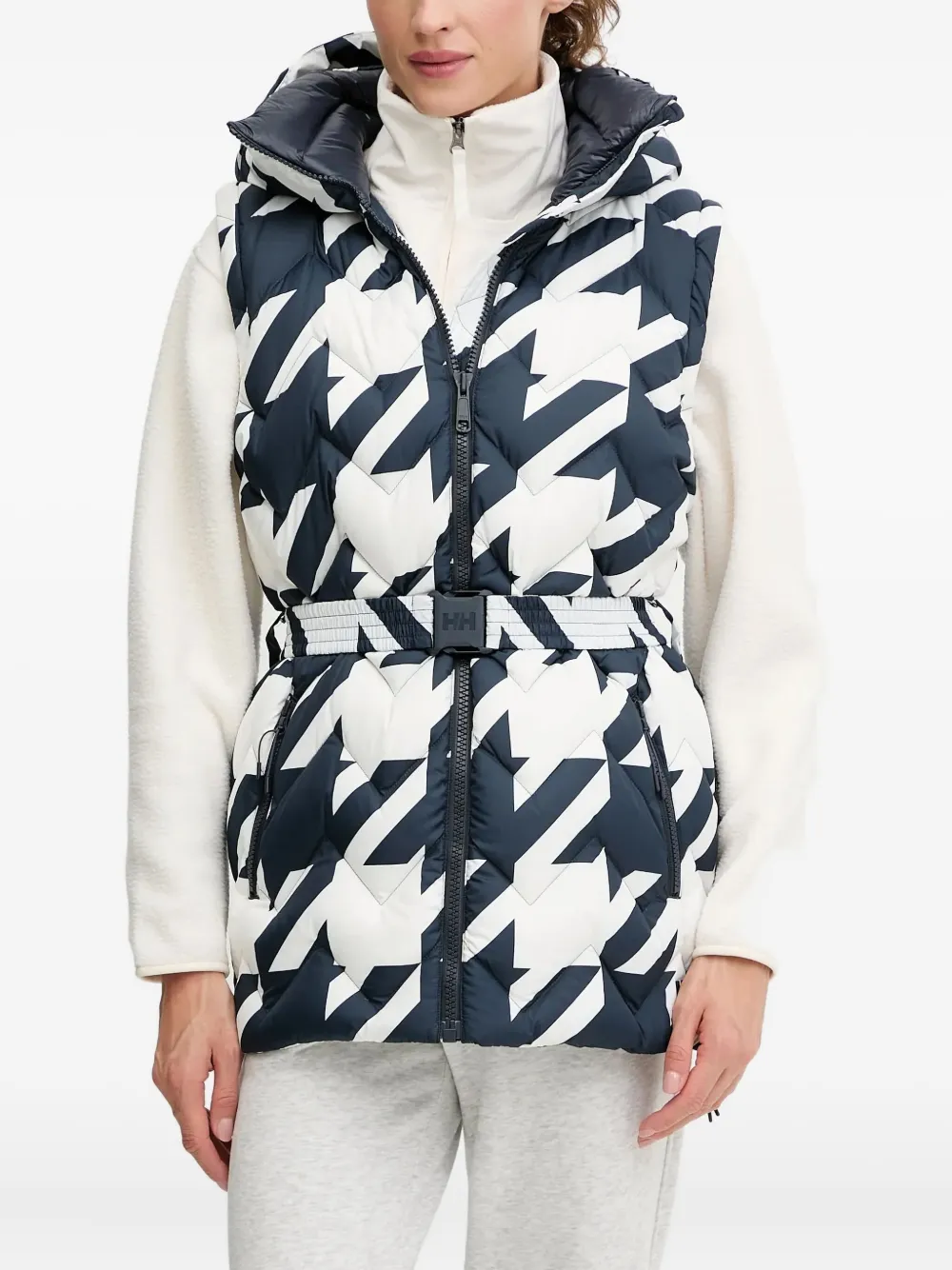 Helly Hansen Houndstooth-pattern Down Jacket In White