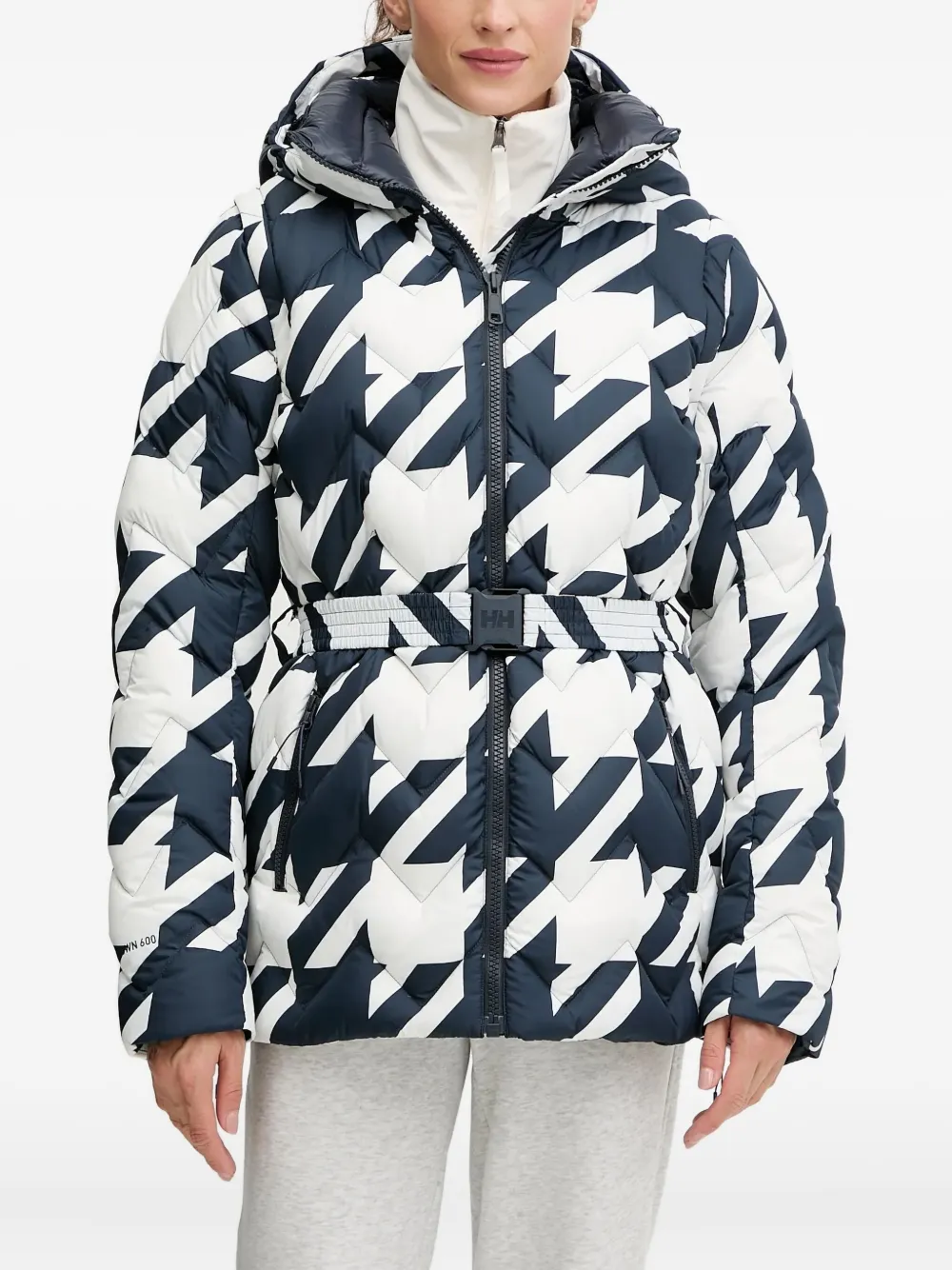 Helly Hansen houndstooth-pattern down jacket | Blue | Image 1