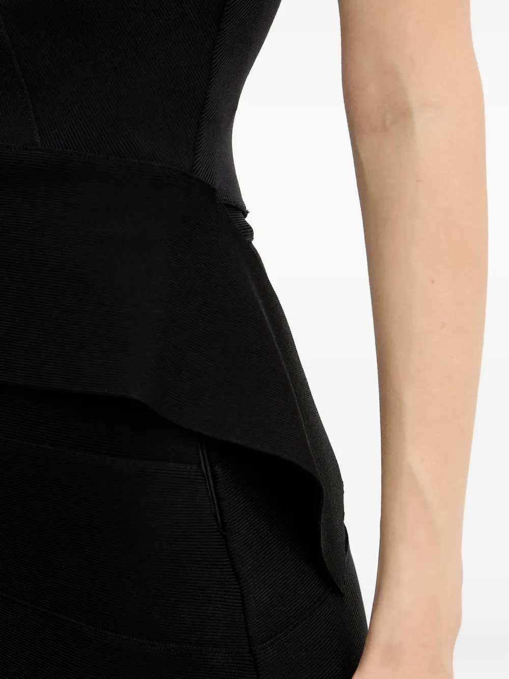Hervé Léger Betty asymmetrische top Zwart