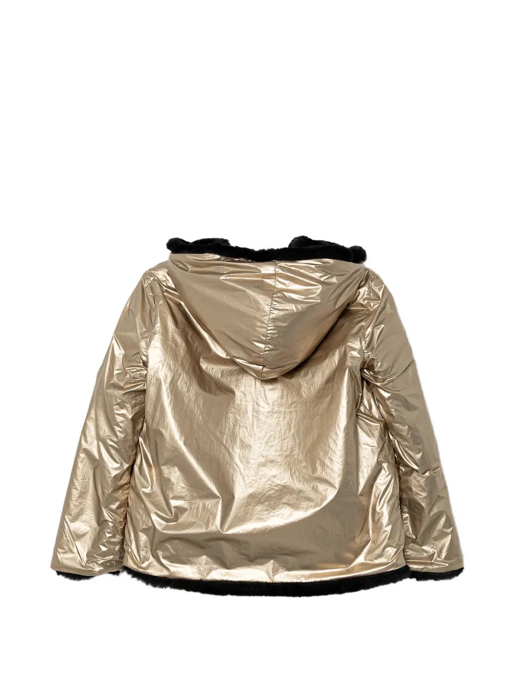  Guess Kids Hooded Faux Fur Jacket - Gold 