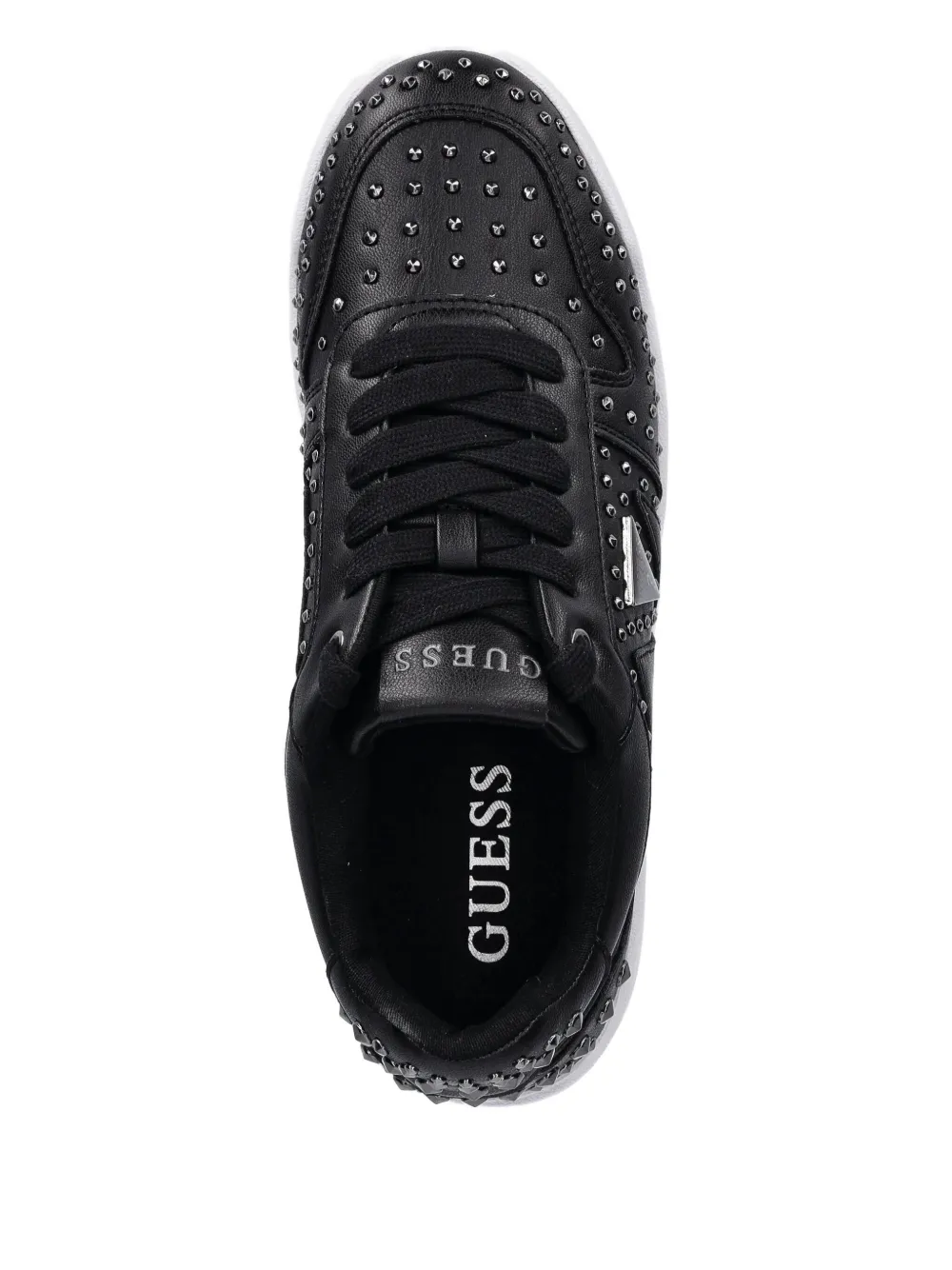 Guess Usa Mogana Studded Sneakers In Black