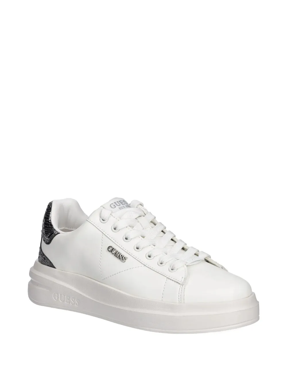 GUESS USA Elbina leather sequin-heel sneakers - Wit