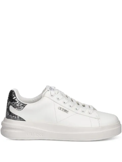 GUESS USA Elbina leather sequin-heel sneakers