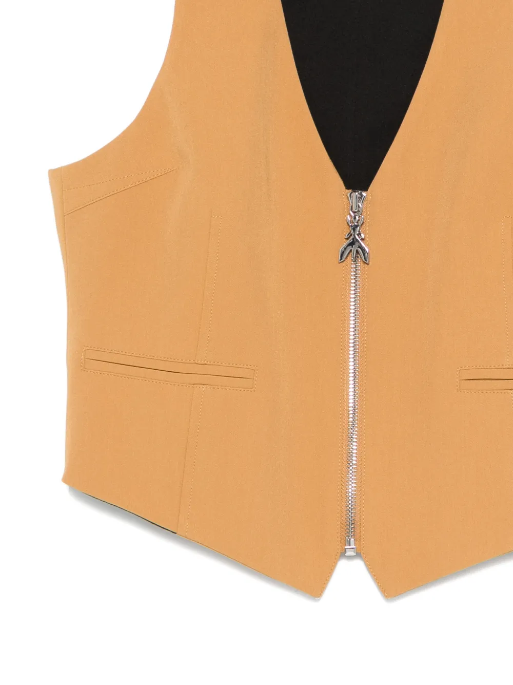 Patrizia Pepe Vest met V-hals en rits Beige