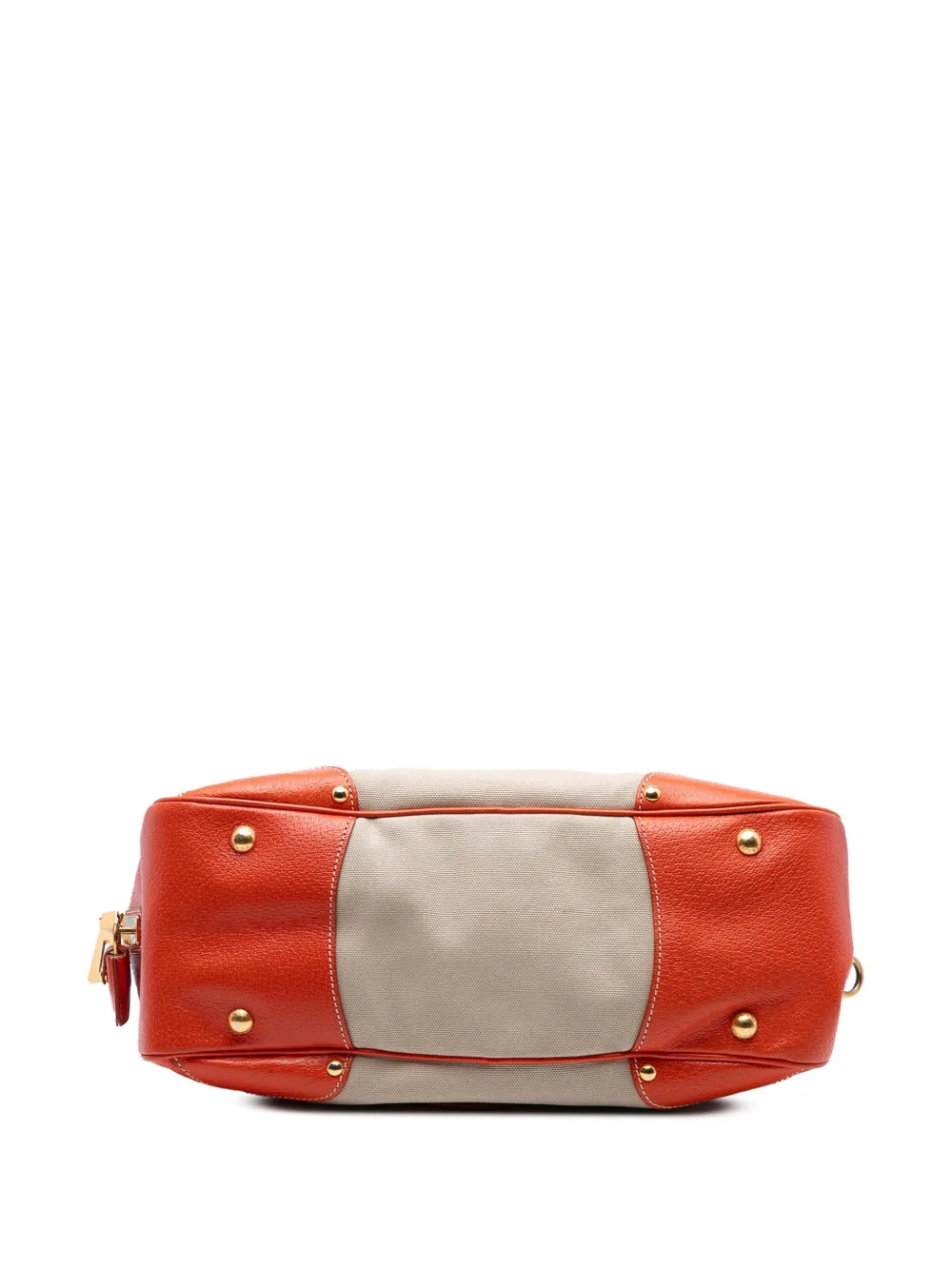 Pre-owned Prada 2000-2025 Cinghial Trimmed Canvas Canapa Satchel In Brown
