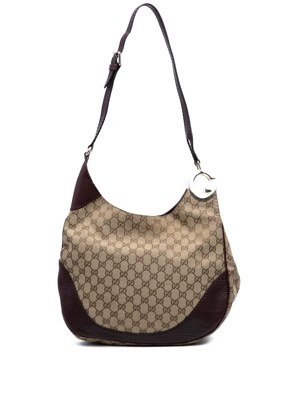 Pre-owned Gucci 2016-2025 Gg Canvas Charlotte Crossbody Bag In Brown