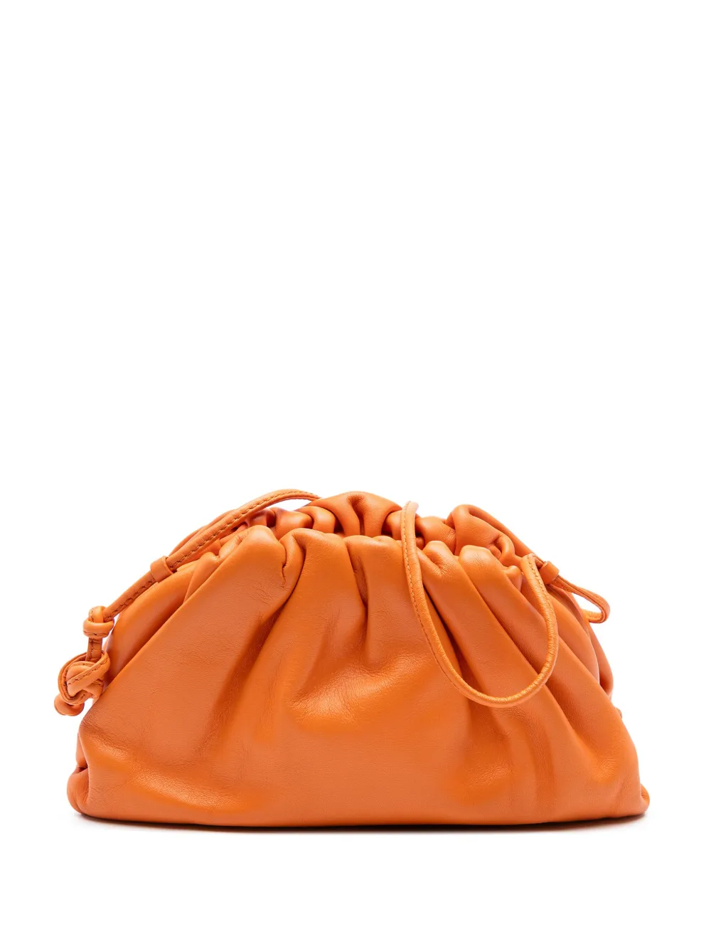 Pre-owned Bottega Veneta 2012-2025 Lambskin The Mini Pouch Crossbody Bag In Orange