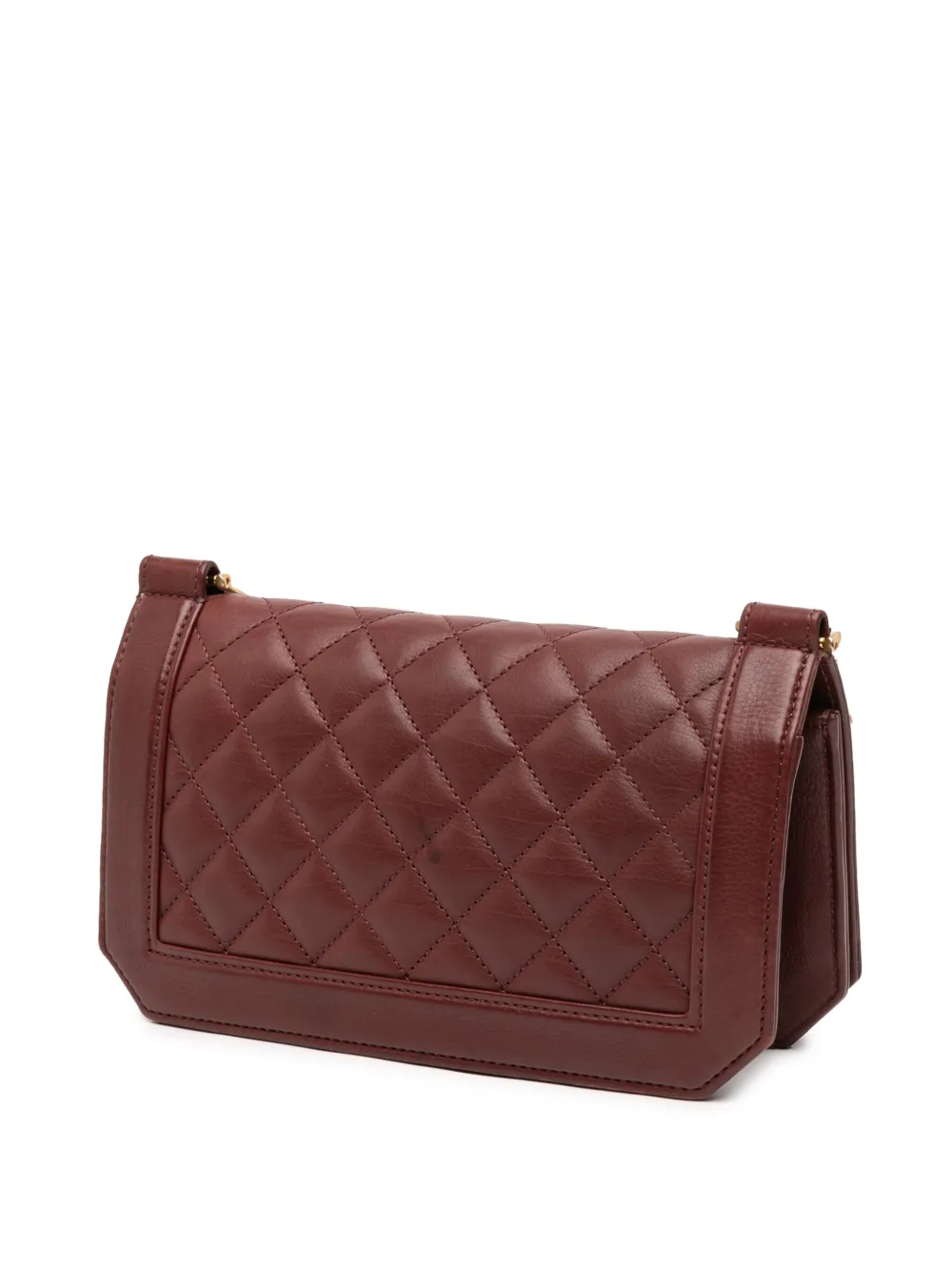 Pre-owned Chanel 2017-2018 Small Cc Quilted Calfskin Single Flap Shoulder Bag In Red