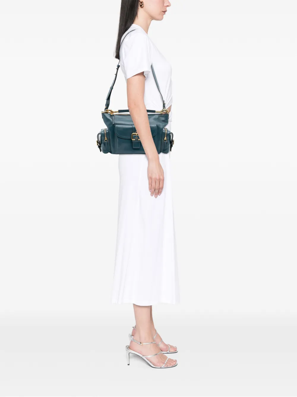 Pre-owned Chloé 2010-2025 Shiny Leather Camera Bag Satchel In Blue