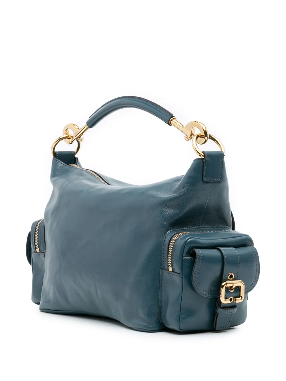Pre-owned Chloé 2010-2025 Shiny Leather Camera Bag Satchel In Blue