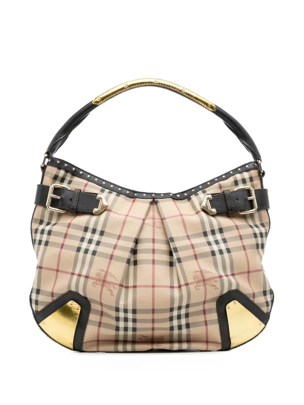 Burberry Pre-Owned 2000-2017 Haymarket Check Coated Canvas hobo bag - Marrone