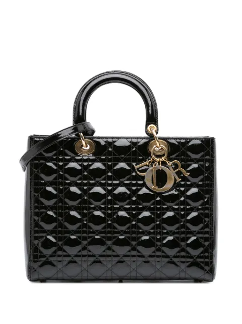 Christian Dior Pre-Owned 2012 Large Patent Cannage Lady Dior satchel