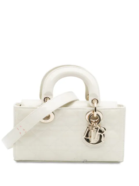 Christian Dior Pre-Owned bolsa satchel Lady D-Joy pequeña de charol con motivo Cannage 2020-2025