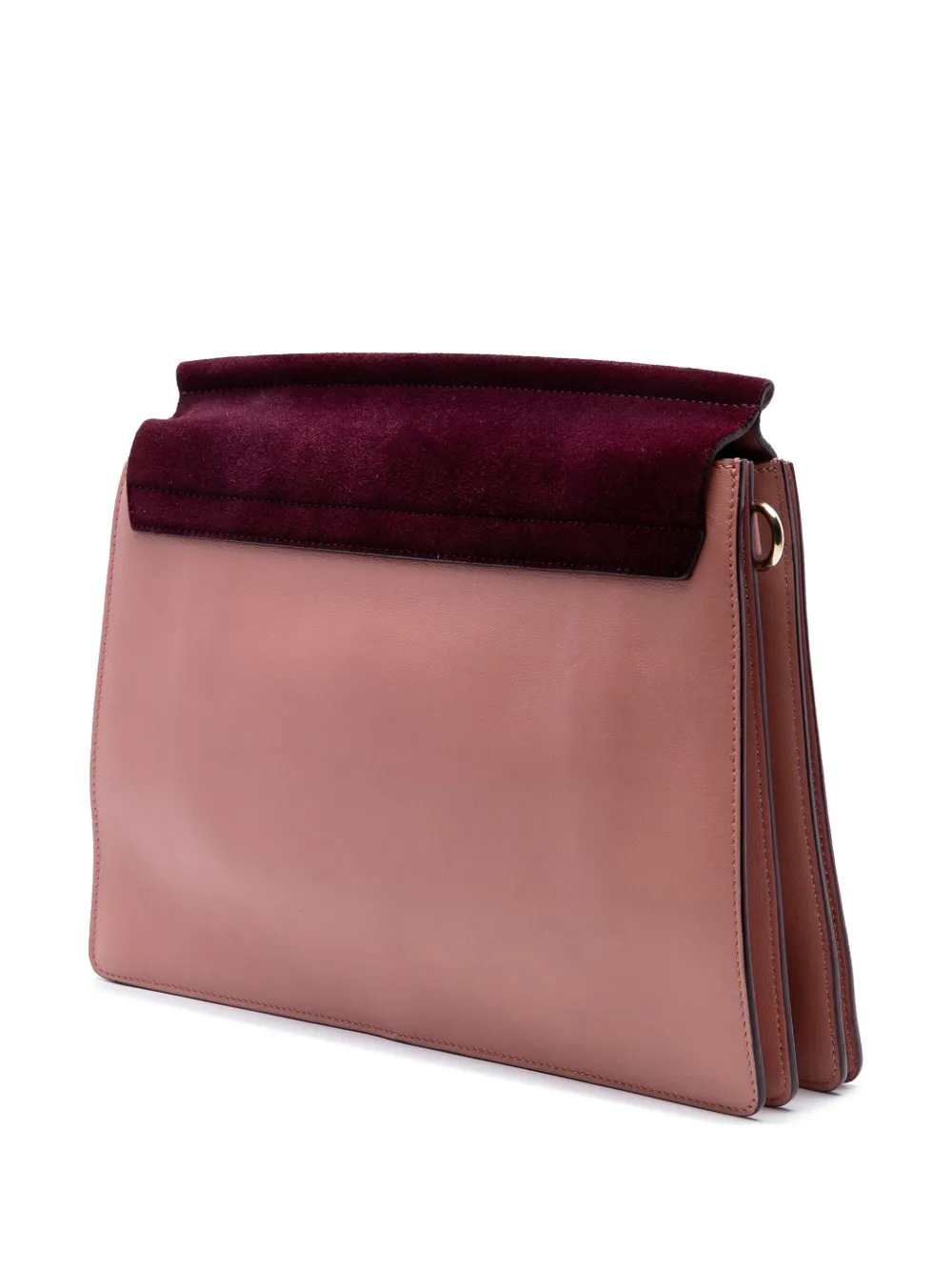 Pre-owned Chloé 2016 Medium Calfskin And Suede Faye Crossbody Bag In Pink