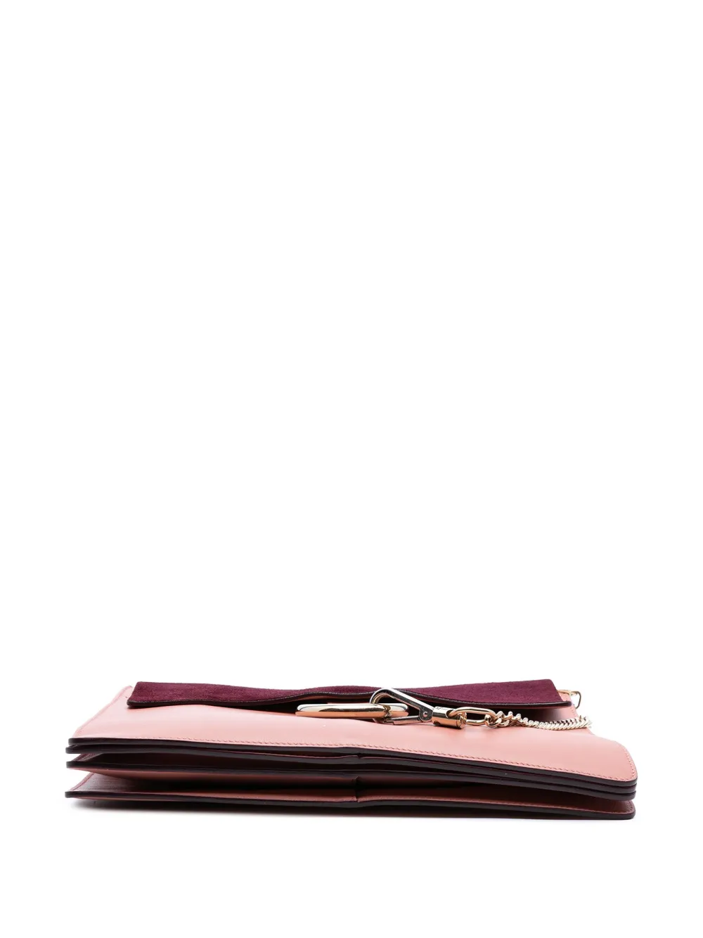 Pre-owned Chloé 2016 Medium Calfskin And Suede Faye Crossbody Bag In Pink