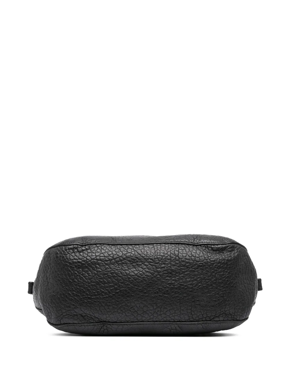 Pre-owned Burberry 2000-2017 Small Heritage Grain Check Embossed Orchard Bowling Bag Satchel In Black