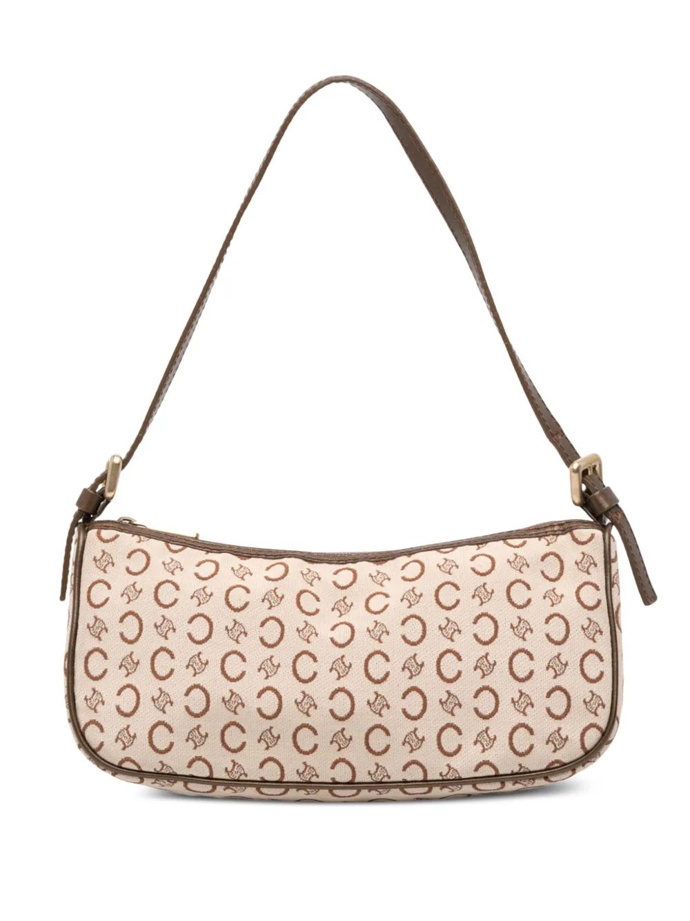 Pre-owned Celine 2000-2025 C Macadam Canvas Shoulder Bag In Brown