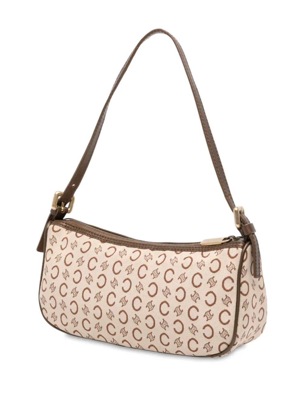 Pre-owned Celine 2000-2025 C Macadam Canvas Shoulder Bag In Brown