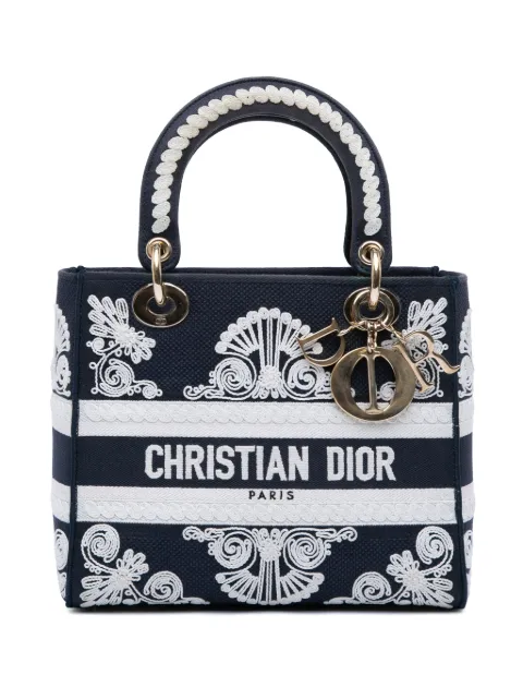 Christian Dior Pre-Owned 2021 Medium Embroidered Canvas Cornely Lady D Lite satchel