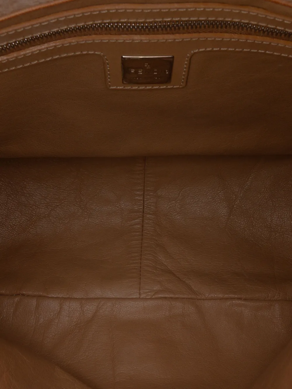 Pre-owned Fendi 2000-2010 Zucca Wool Mamma Forever Shoulder Bag In Brown