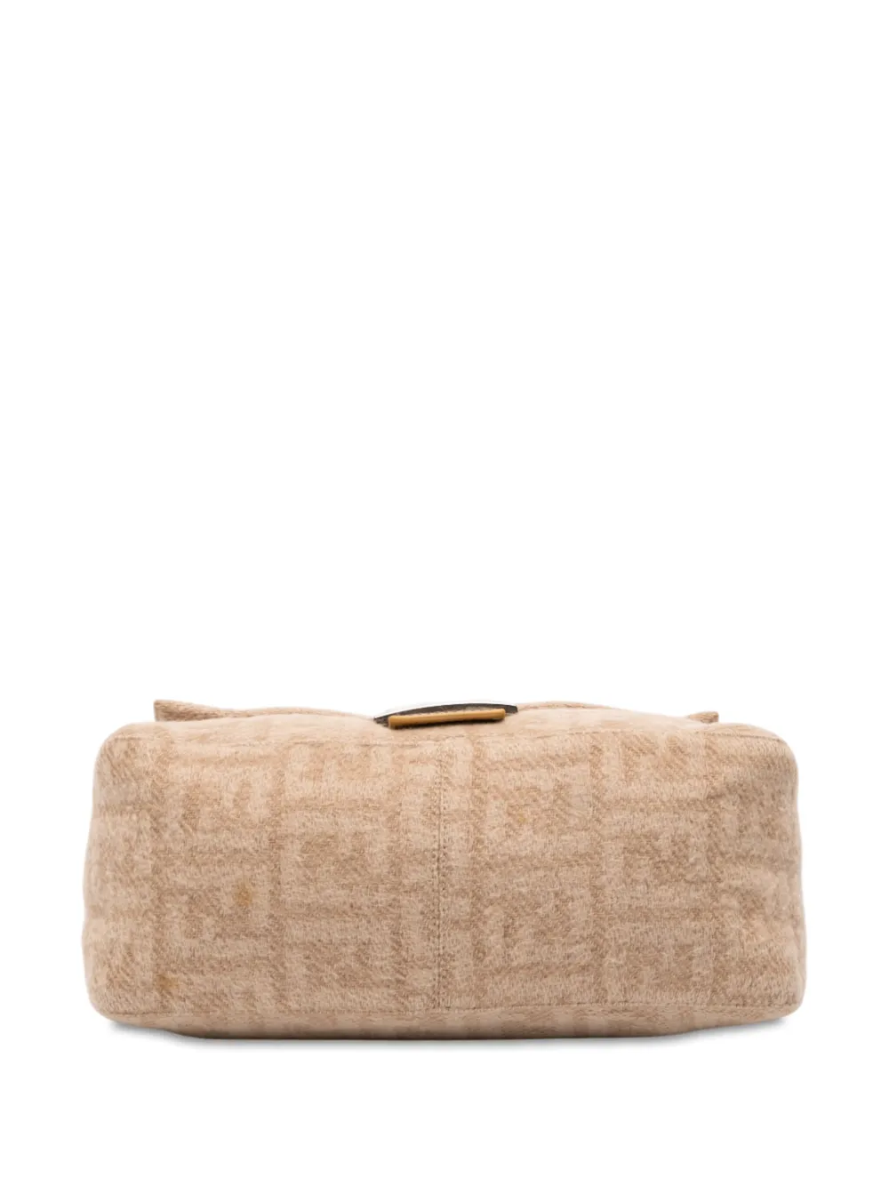 Pre-owned Fendi 2000-2010 Zucca Wool Mamma Forever Shoulder Bag In Brown