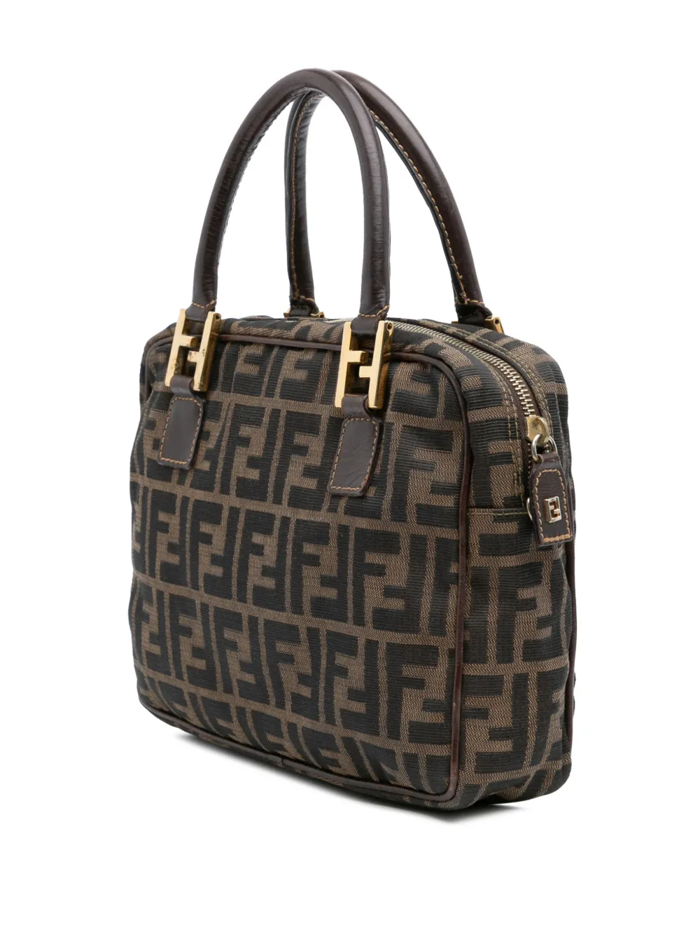 Pre-owned Fendi 20th Century Zucca Canvas Satchel In Brown