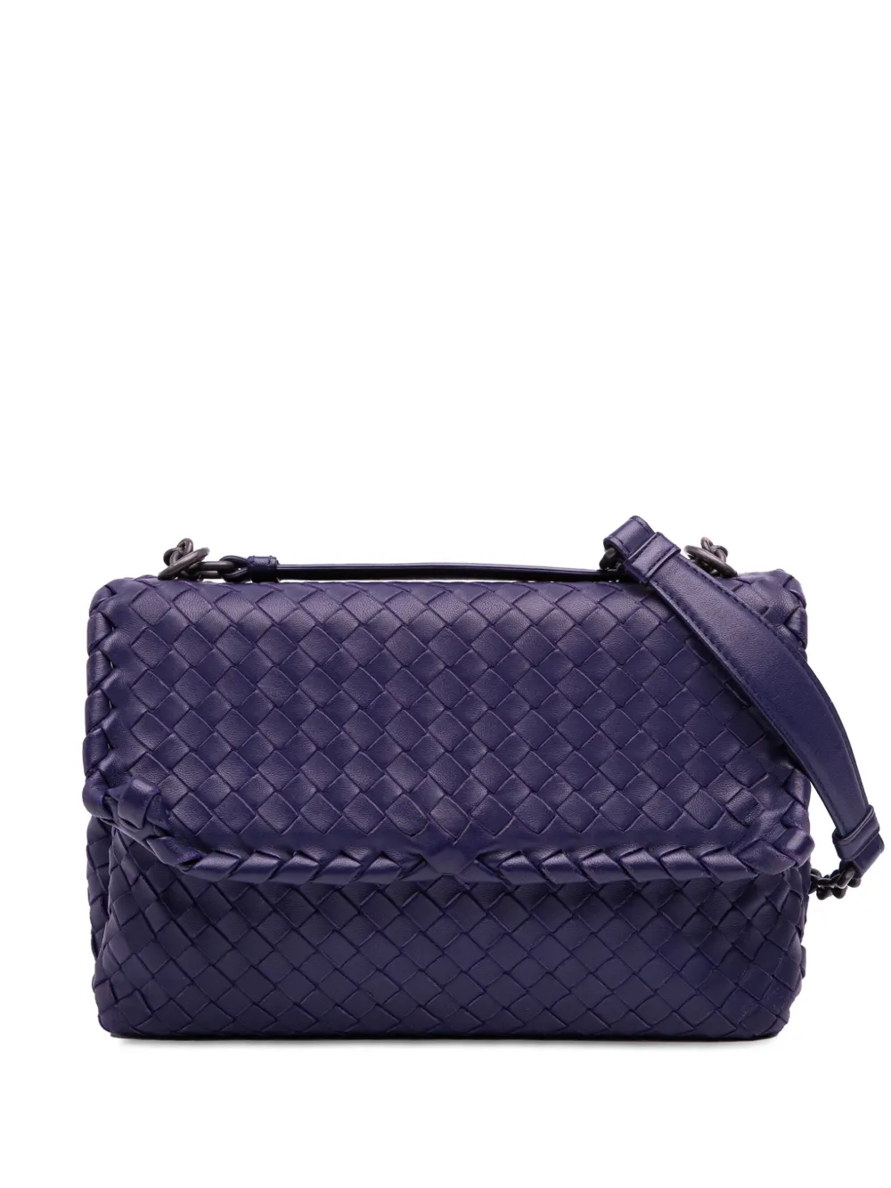 Pre-owned Bottega Veneta 2012-2025 Small Nappa Intrecciato Olimpia Shoulder Bag In Purple