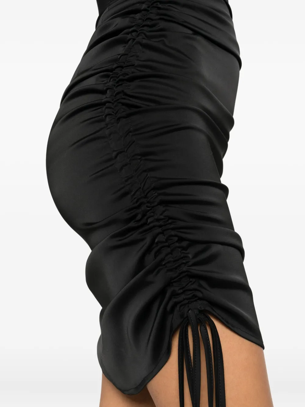 Rhizome Pink Martini Ruched Mini Dress In Black