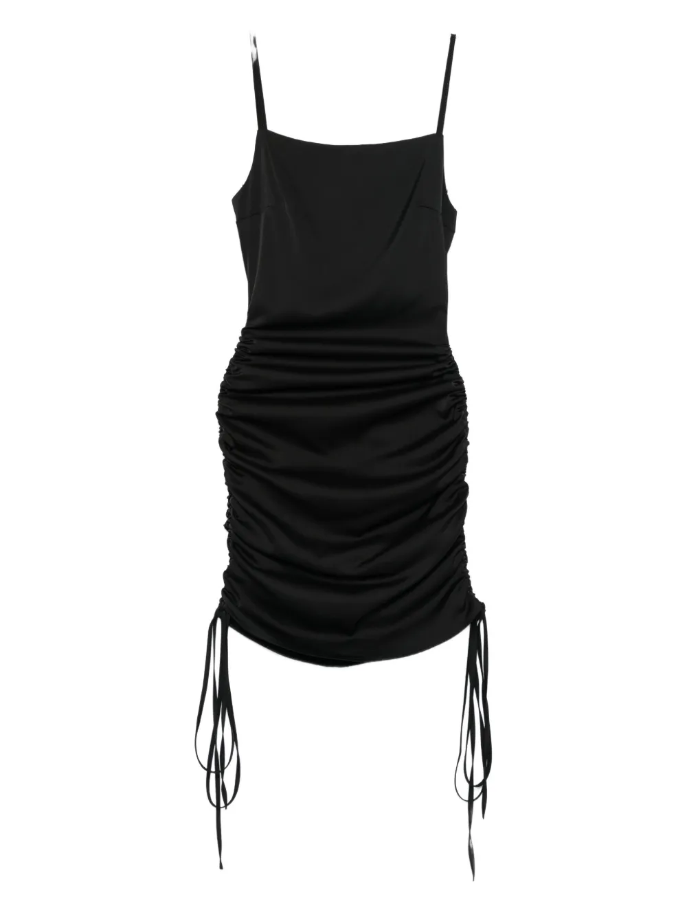 Rhizome Pink Martini Ruched Mini Dress In Black