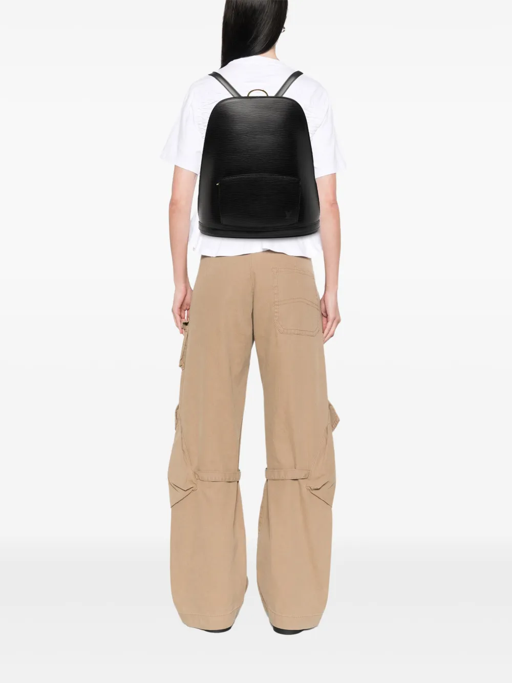 Pre-owned Louis Vuitton 1997 Epi Gobelins Backpack In Black