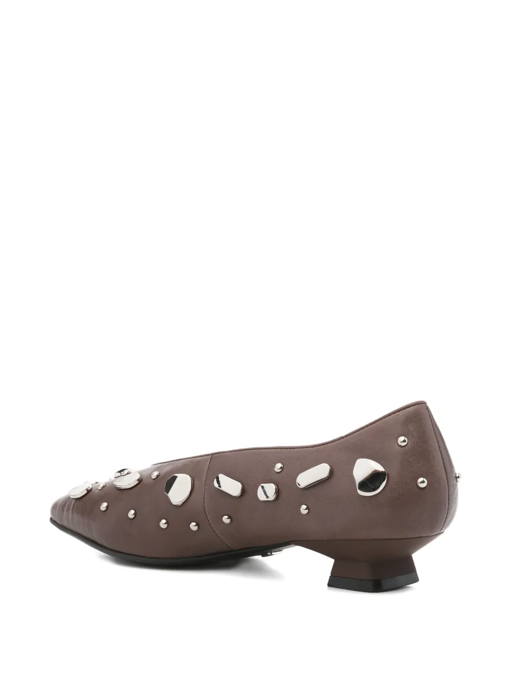 Marc Ellis Embellished Pointed Heeled Pumps In Brown
