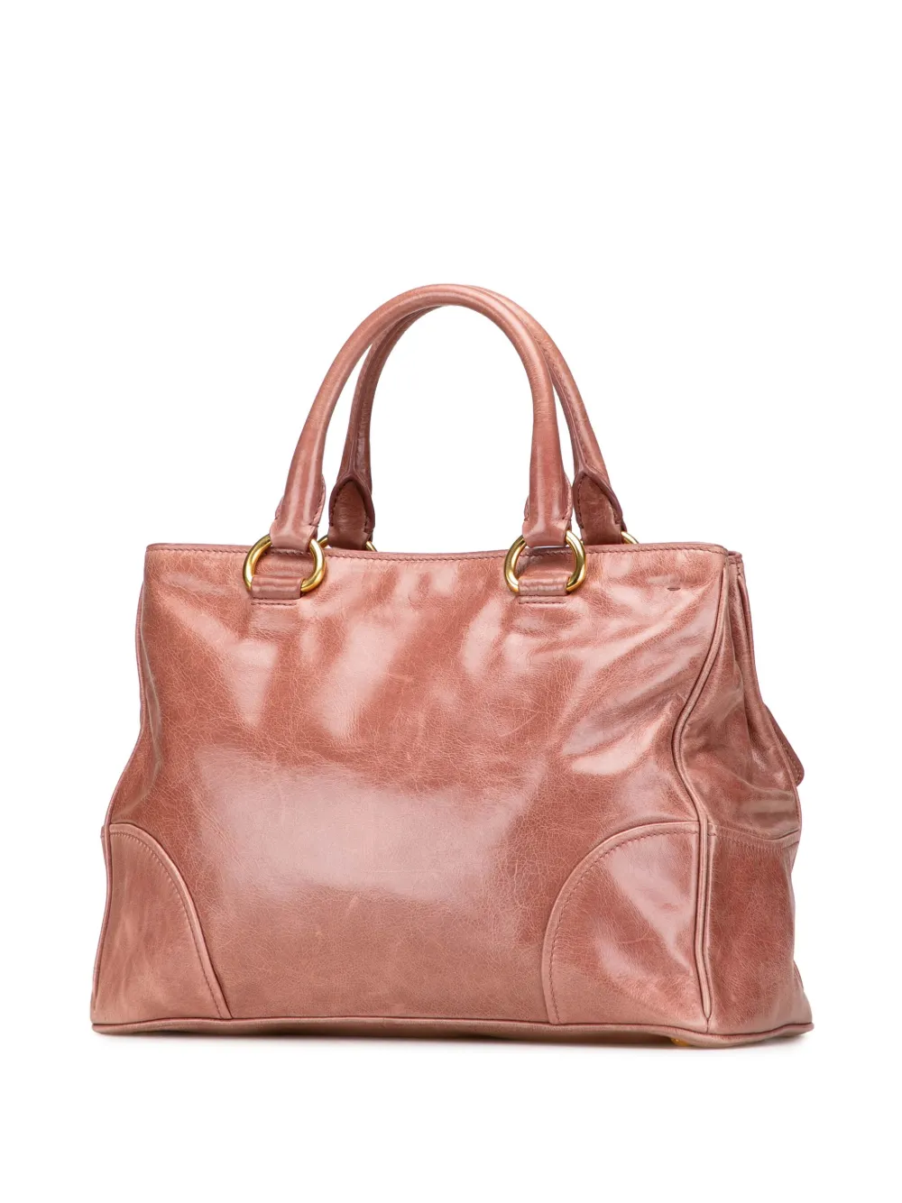 Pre-owned Prada 2000-2025 Vitello Shine Satchel In Pink