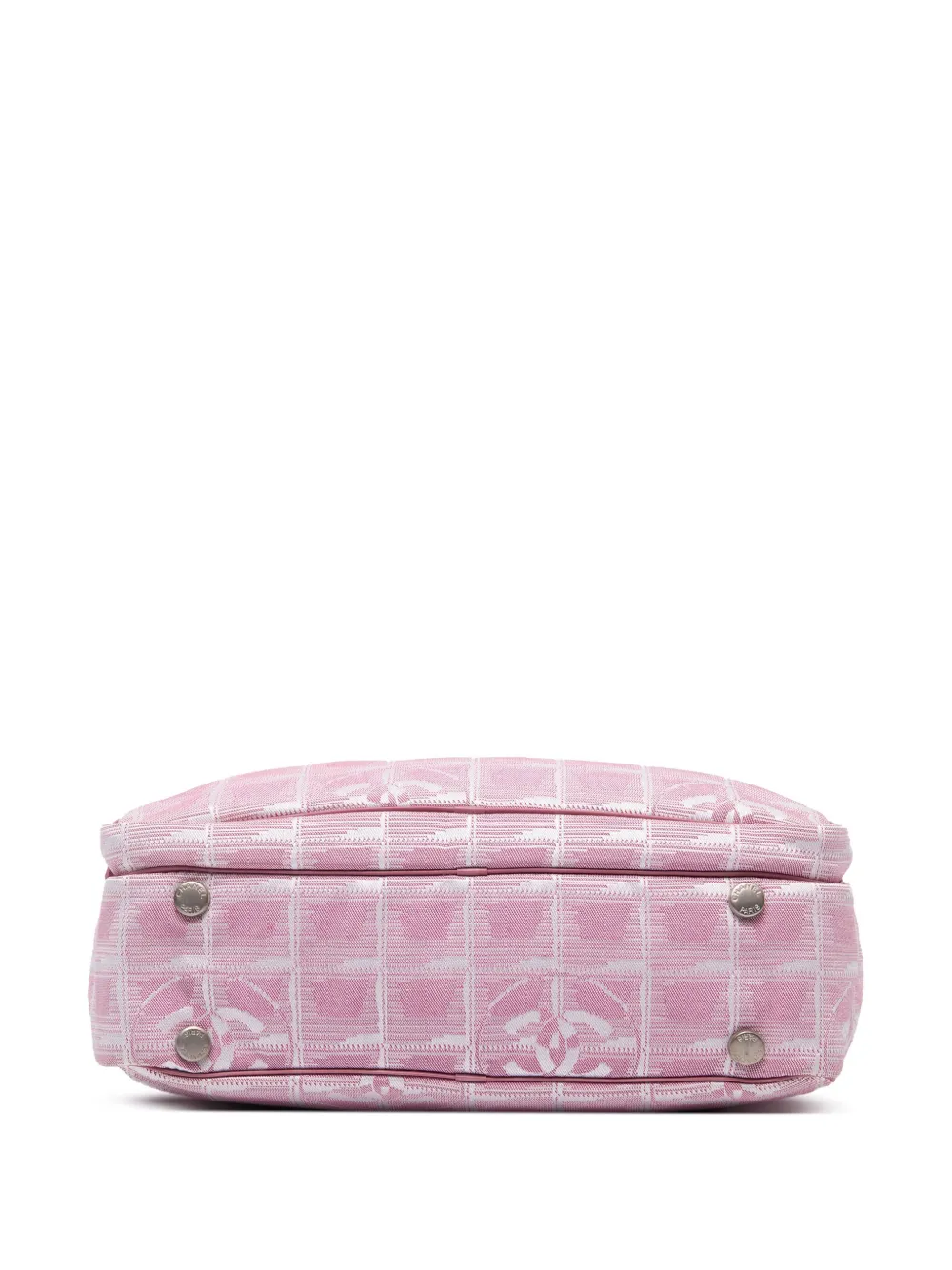 Pre-owned Chanel 2000-2002 New Travel Line Nylon Satchel In Pink