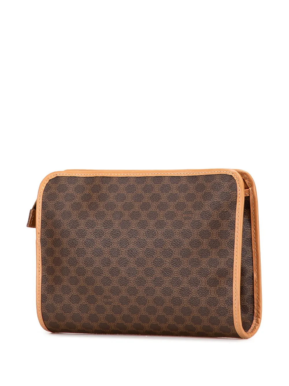 Pre-owned Celine 2012 Macadam Coated Canvas Clutch Bag In Brown