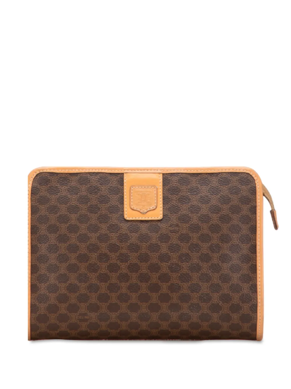 Celine Pre-Owned 2012 Macadam Coated Canvas clutch bag | Brown | Image 1