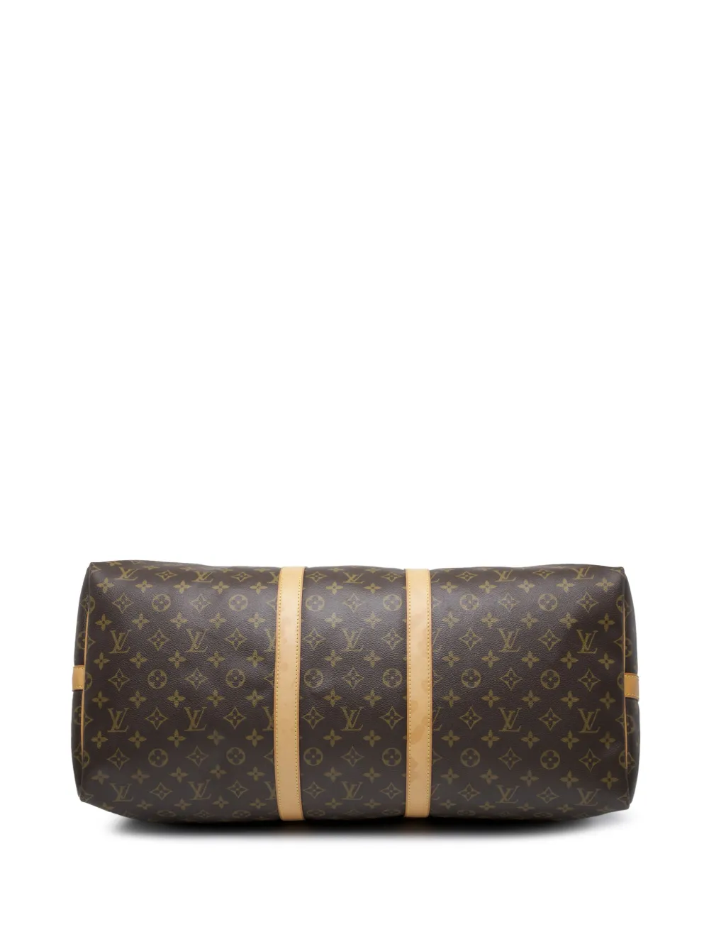 Pre-owned Louis Vuitton 2004 Monogram Keepall Bandouliere 55 Travel Bag In Brown