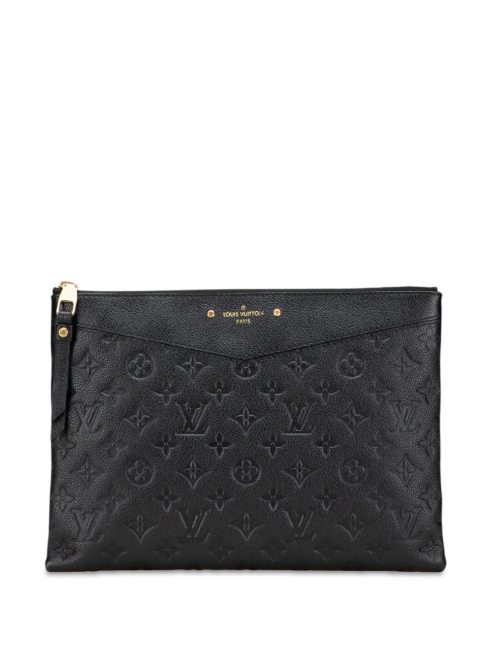 Pre-owned Louis Vuitton 2019 Monogram Empreinte Daily Pouch Clutch Bag In Black
