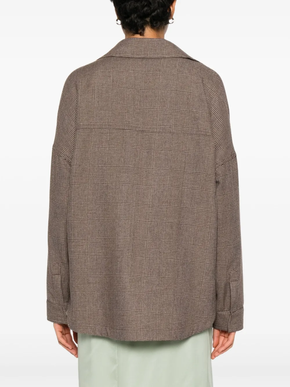 Nine In The Morning Rosa Check Pocket Over Shirt In Brown