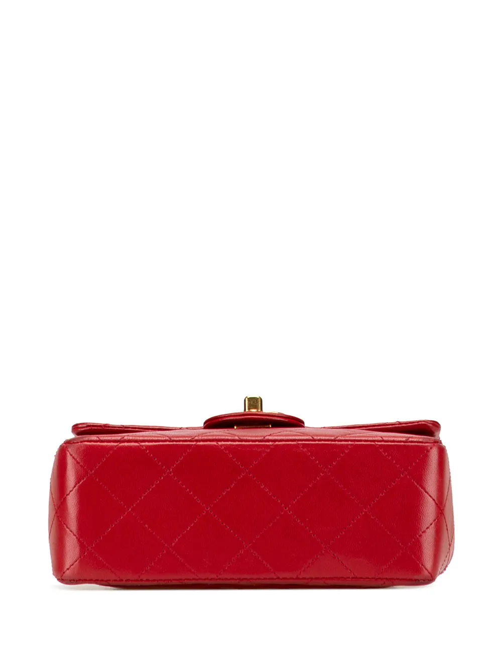 Pre-owned Chanel 1986-1988 Micro Classic Lambskin Belt Bag In Red